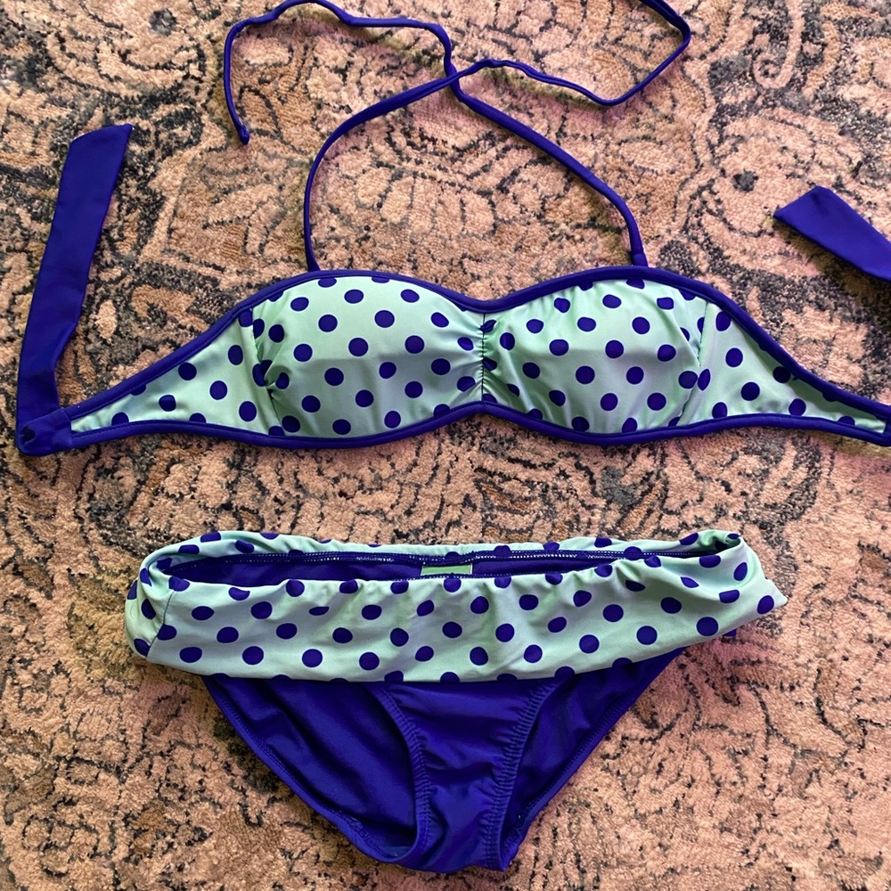 Blue Polka Dot Bikini size Small